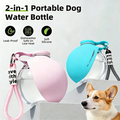 Botella Plegable de Viaje 2 en 1 para Perros