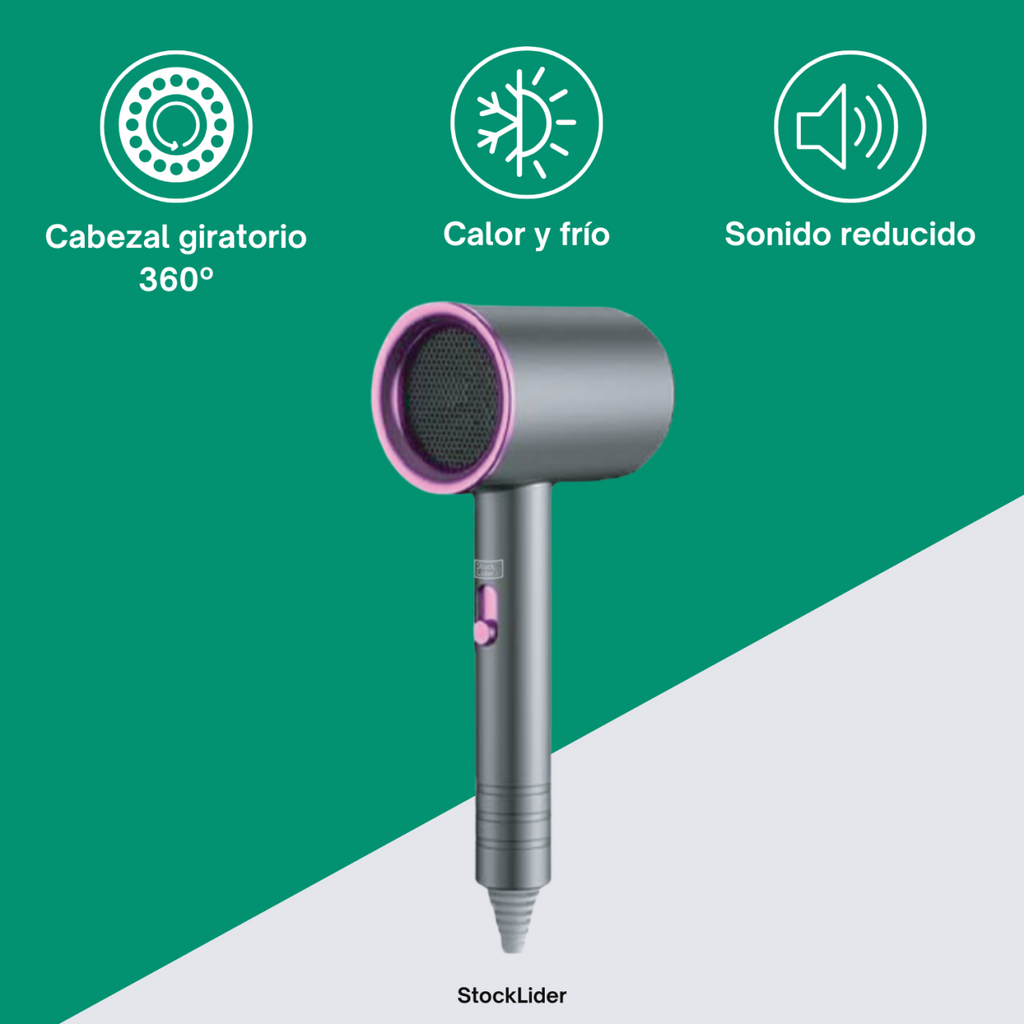Secador de Pelo Iónico con Motor DC y Cabezal Giratorio 360°
