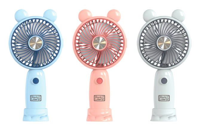 Ventilador Portátil Plegable con Pantalla LCD y Soporte para Teléfono